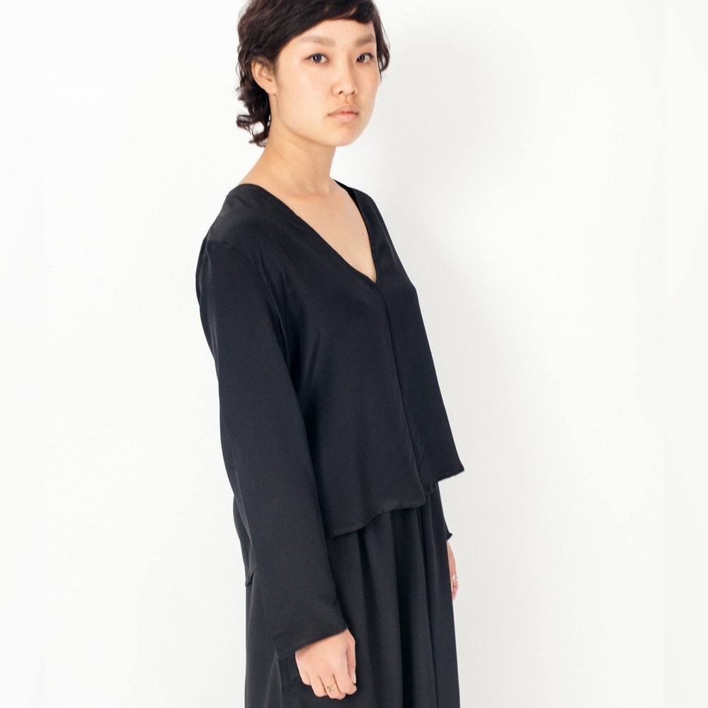Ali Golden Long Sleeve Top in Black